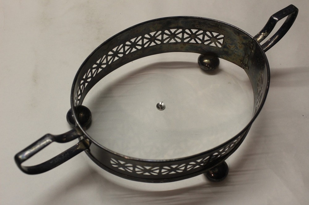 two oval dish holders silver plated