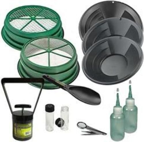 Sluice Monkey 12 pc Prospecting-Mining-Panning Kit- 2- Classifiers 3 Black Gold