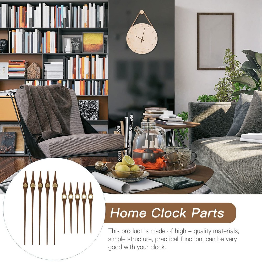 5 Sets Clock Hands Wooden Wall Clock Hands Replacement 13X1cm H