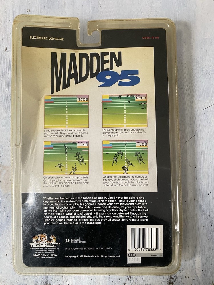 Tiger Electronics Madden 95 Handheld Game Vintage ****(Read Description)****NOS