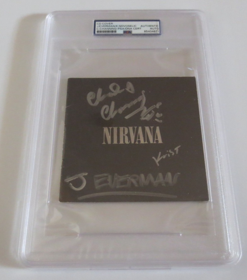 Krist, Everman & Channing Nirvana signed autographed CD booklet PSA authentic