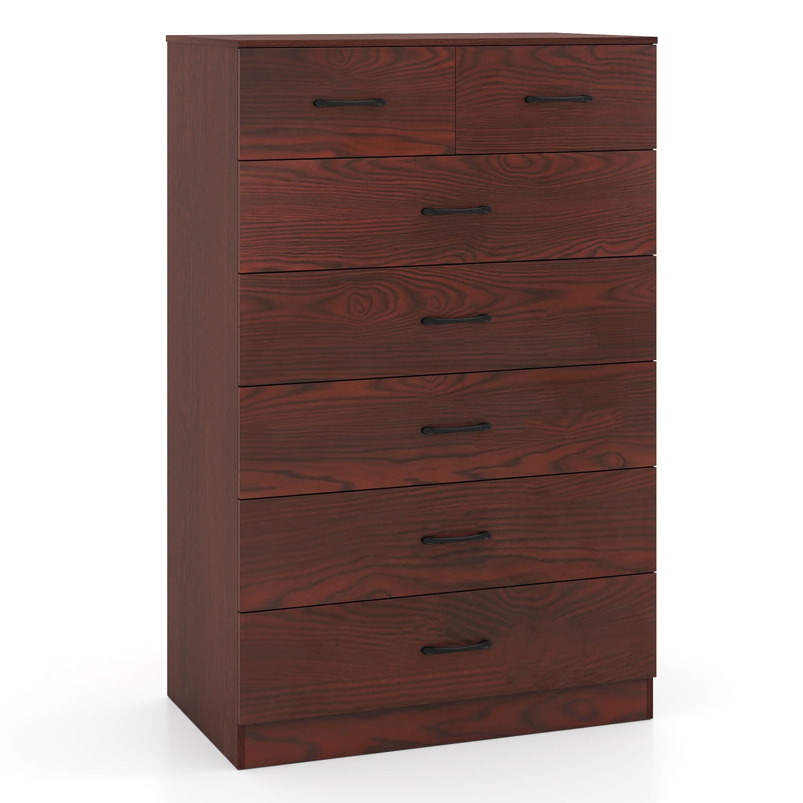 7 Drawers Dresser Wooden Chest of Drawers w/ Metal Handles, Guide Rails Espresso