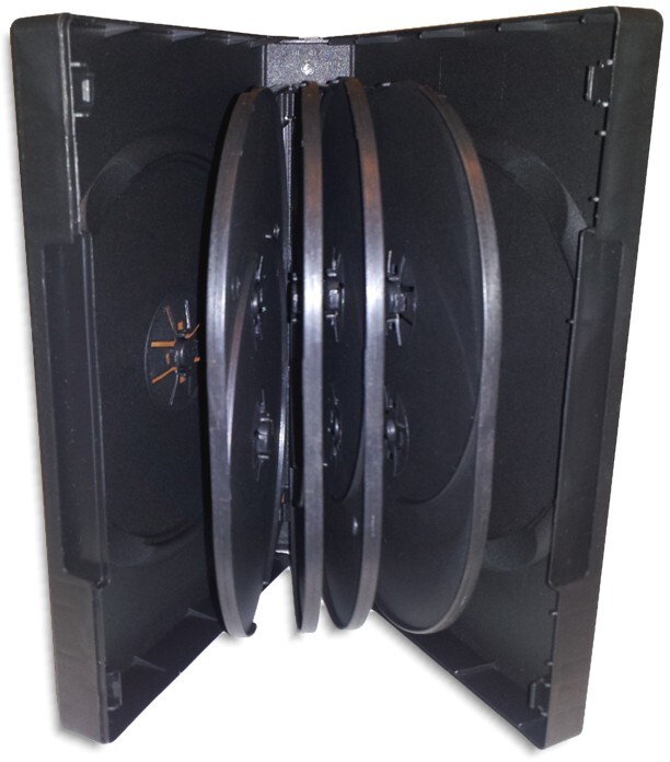 TEN-DISC (10-Disc) BLACK 33mm DVD Boxes with Hinged Flaps 10-Pak