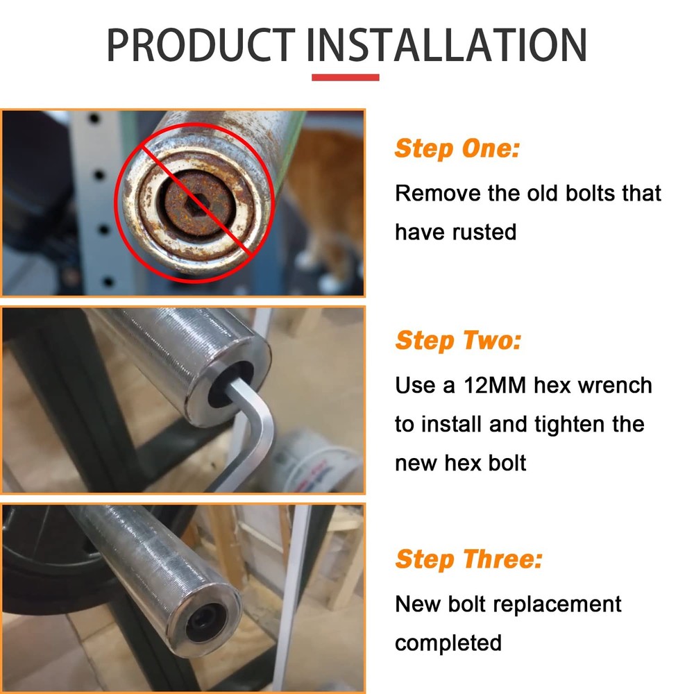 Hex Bolts for Olympic Bars - 2-Pack Replacement Hardware