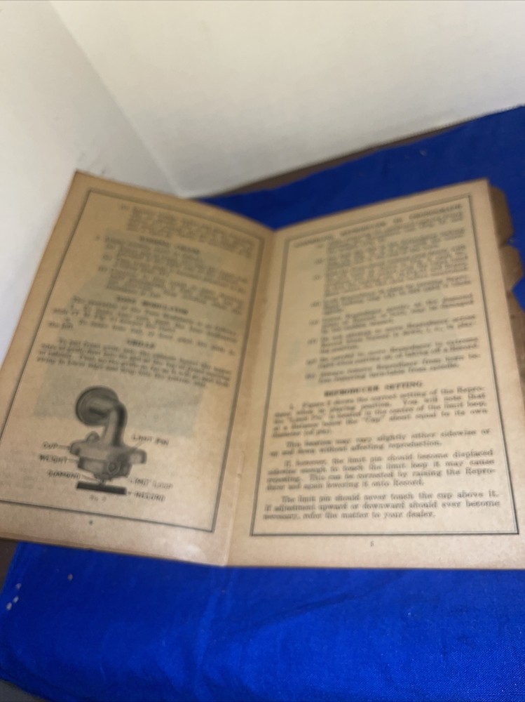 EDISON DIAMOND DISC PHONOGRAPH PAMPLET INSTRUCTIONS FOR SETTING UP AND OPERATING