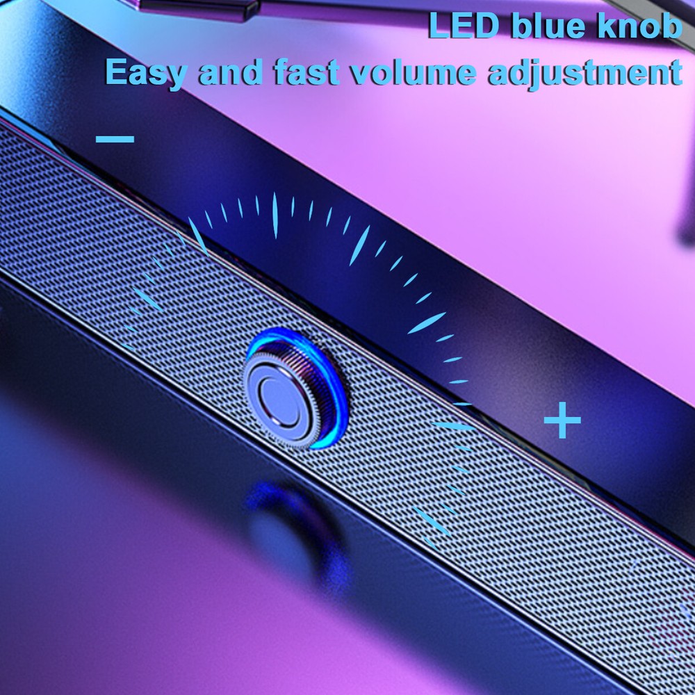 Desktop Speakers Wired PC Soundbar USB Powered 3.5mm AUX for Computer Laptop