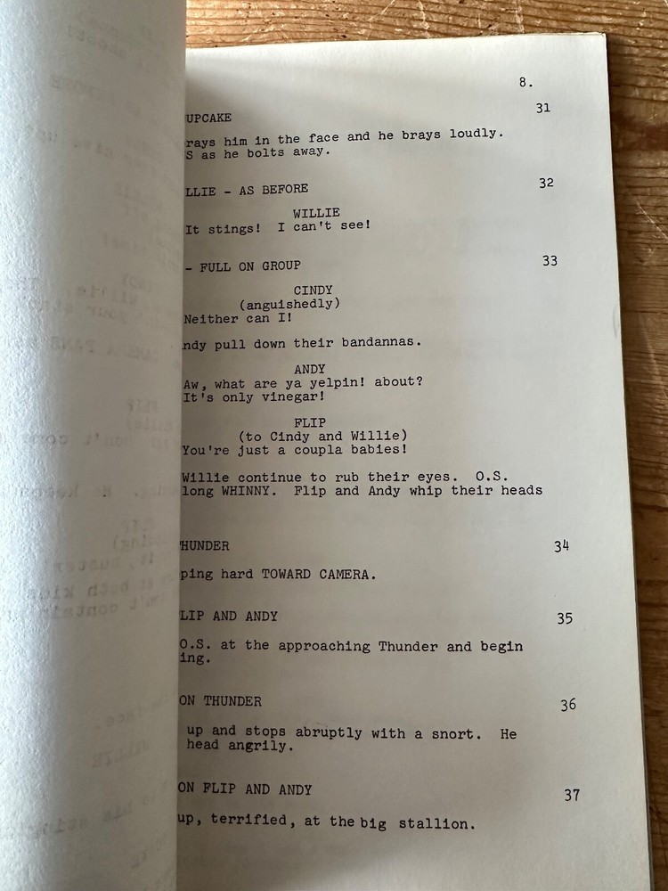Thunder and the JOKESTERS ORIGINAL TV SHOW SCRIPT