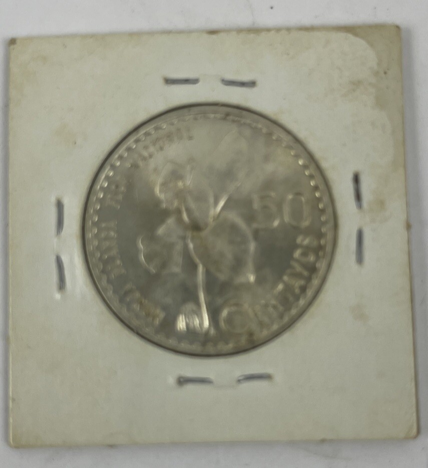 Guatemala 1963 50 Centavos Silver Coin Mint Condition
