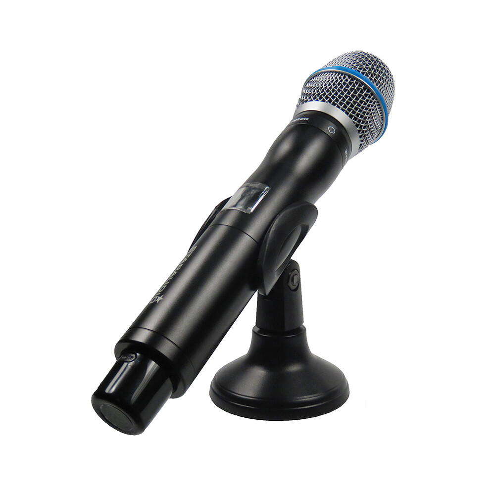 Pair Flexible Adjustable Microphone Stands Clamp Clip Holder Base Mount Stands