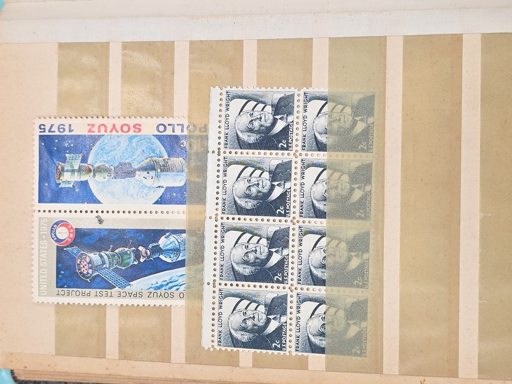 VINTAGE Stamp Album w/Stamps and Extra Airmail Stuff