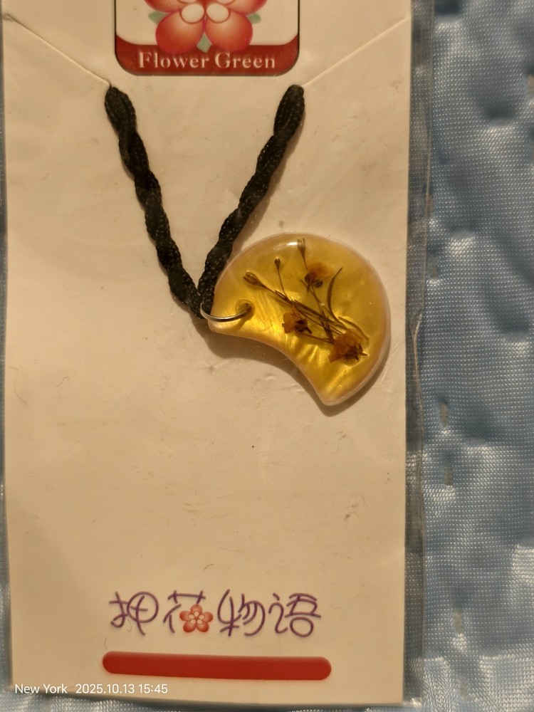 Shell Pressed Flower Necklace#1