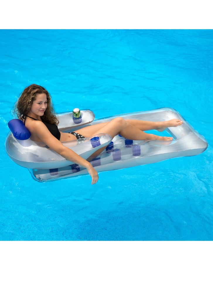 Aqua Select Inflatable Chaise Lounger 66” - Deep Blue