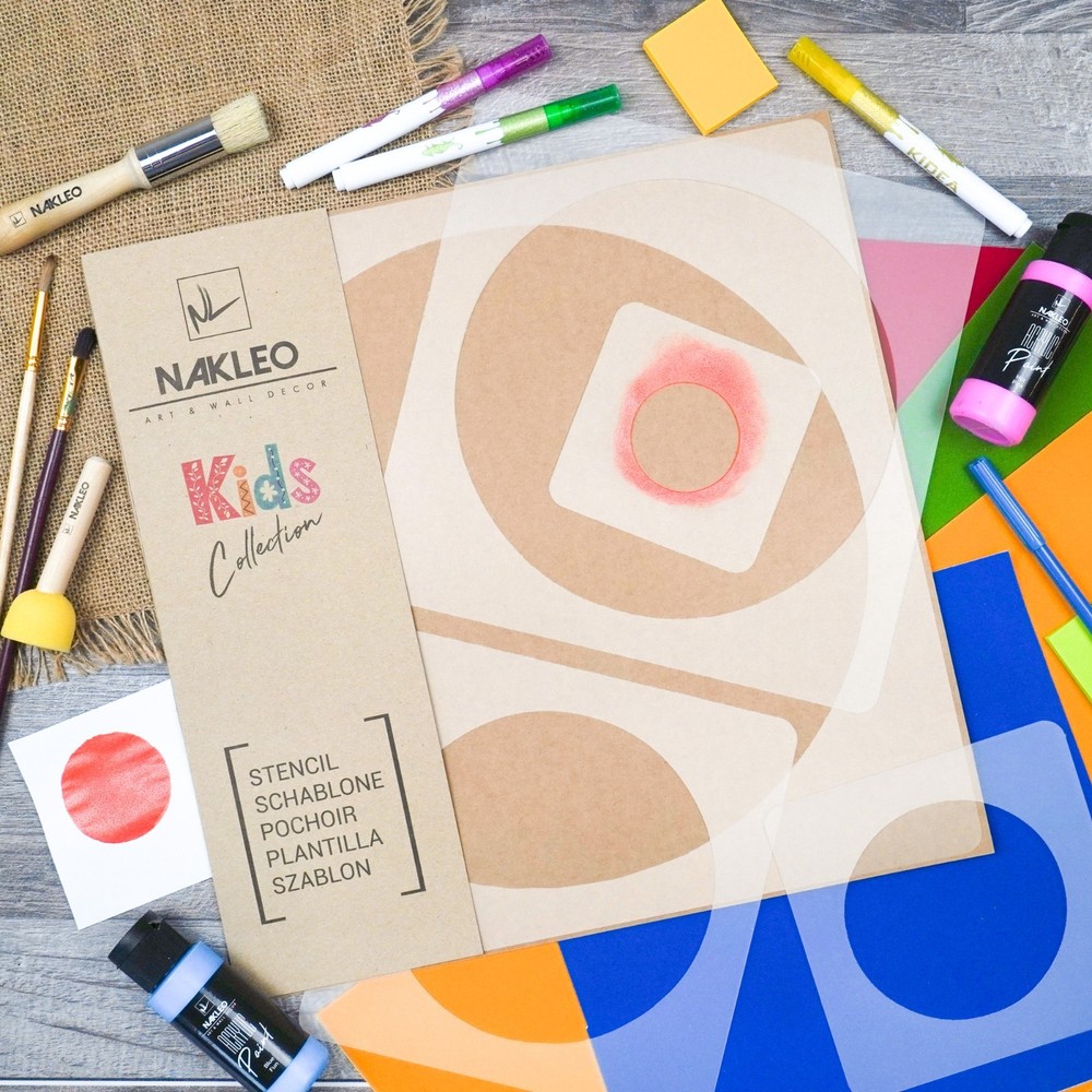 KIDS Reusable Plastic Stencils (5 pcs) // CIRCLE - DOT