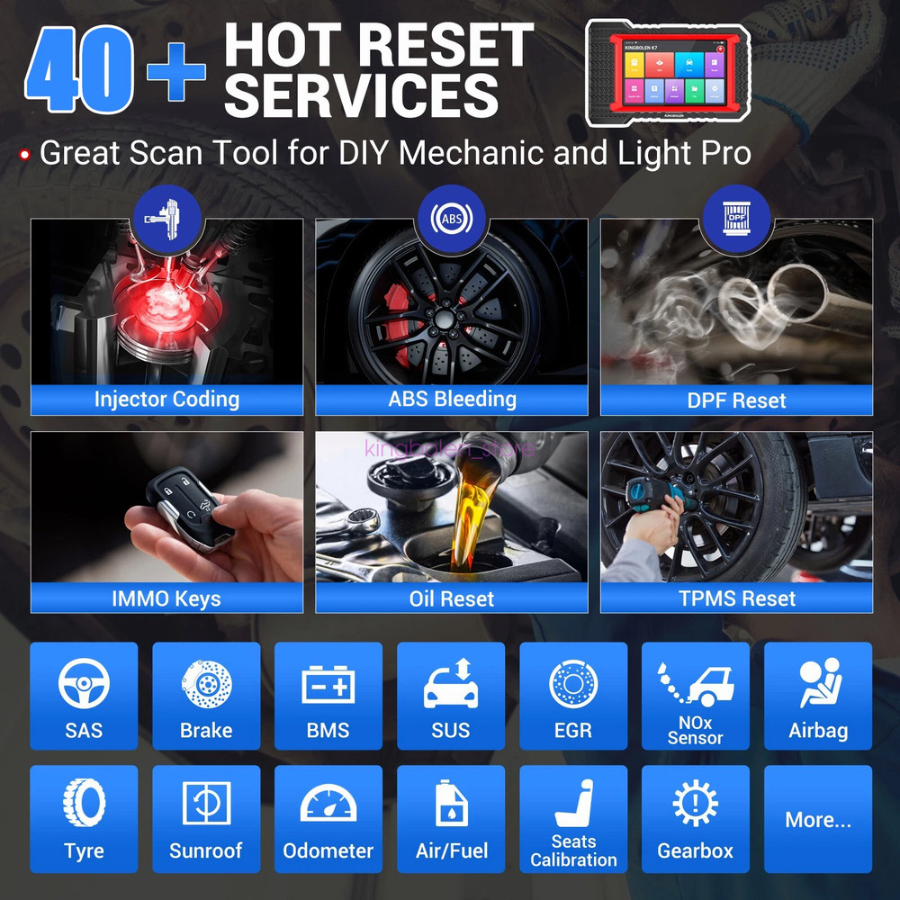 2025 KINGBOLEN K7 Elite OBD2 Scanner Car Diagnostic Tool Key Programming Coding