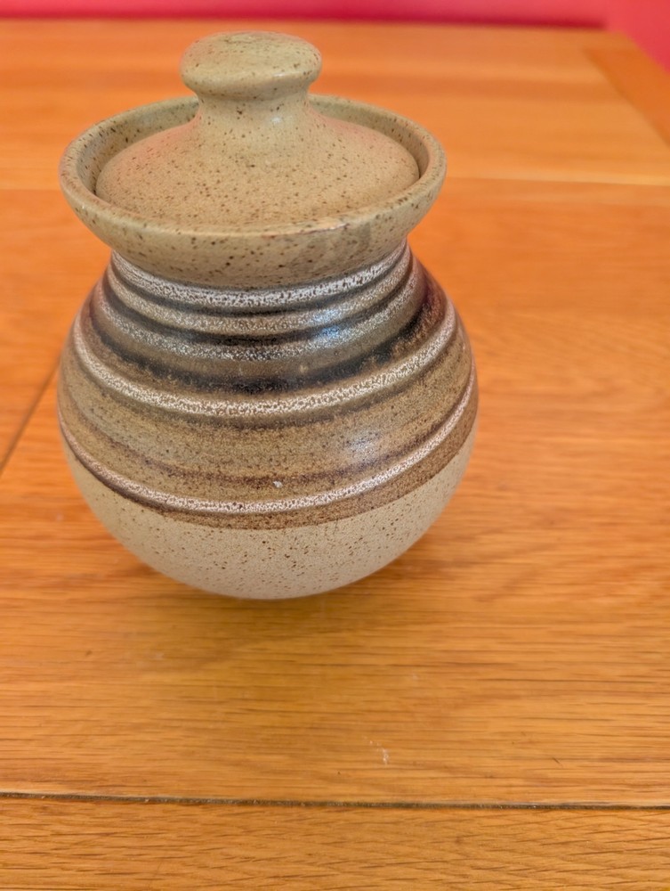 Studio Pottery lca studio Glazed Lidded pot 6.5 " high