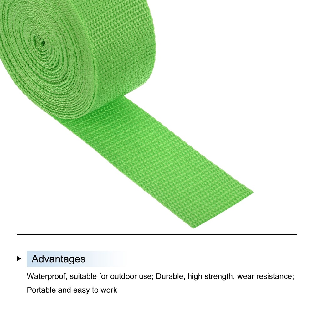 Lightweight Polypropylene Webbing Strap 3.8cm 5 Yard Light Green