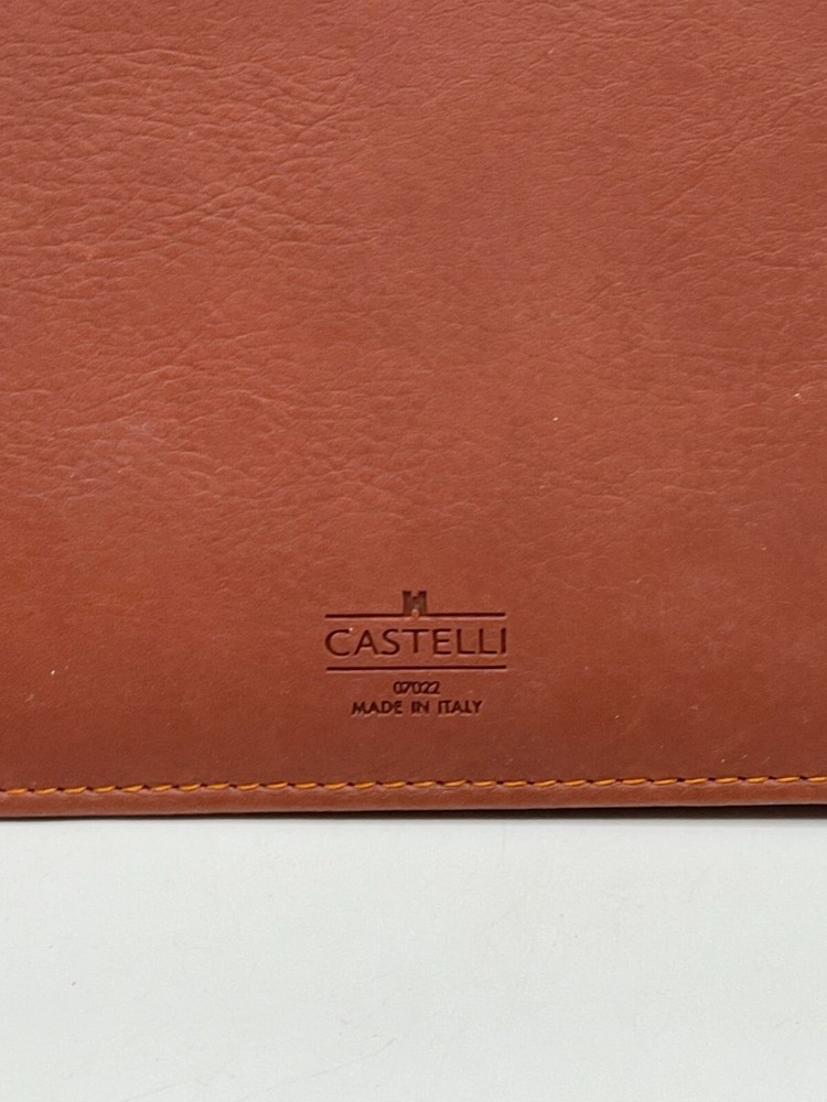 Castelli Leather Notebook Holder Shanley Invitational Embossed Italy Clover
