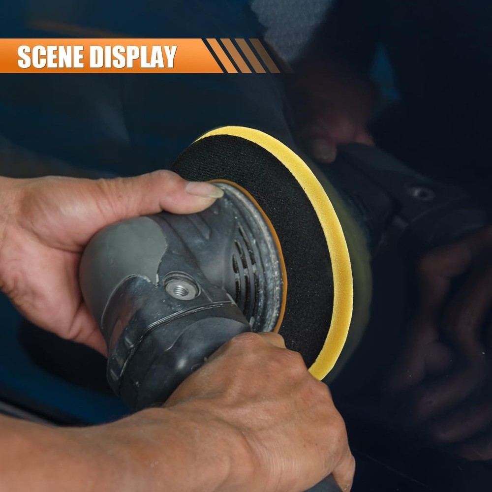 Durable 2PCS Foam Buffing Pads, 6'' Hook and Loop for Car Compounding & Waxing