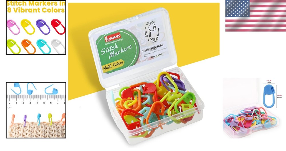 Easy-Locking 50-Pcs Plastic Stitch Markers - Versatile Knitting & Crochet Tools