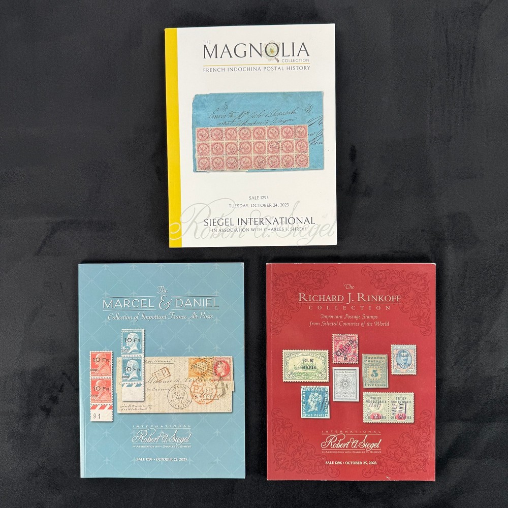 3 Siegel Postage Stamp Catalogues: Magnolia French Indochina, France Air Posts