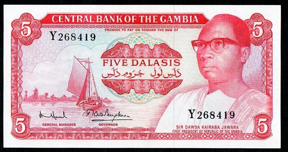GAMBIA - FIVE DALASIS (1972-86) UNC P 5d