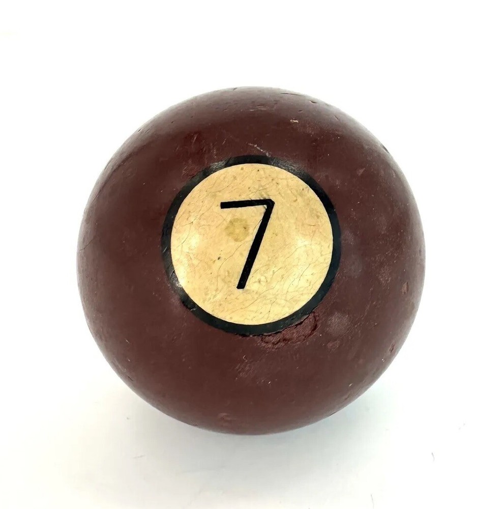 Vintage Clay #7 Solid Burgundy Pool Billiards Ball