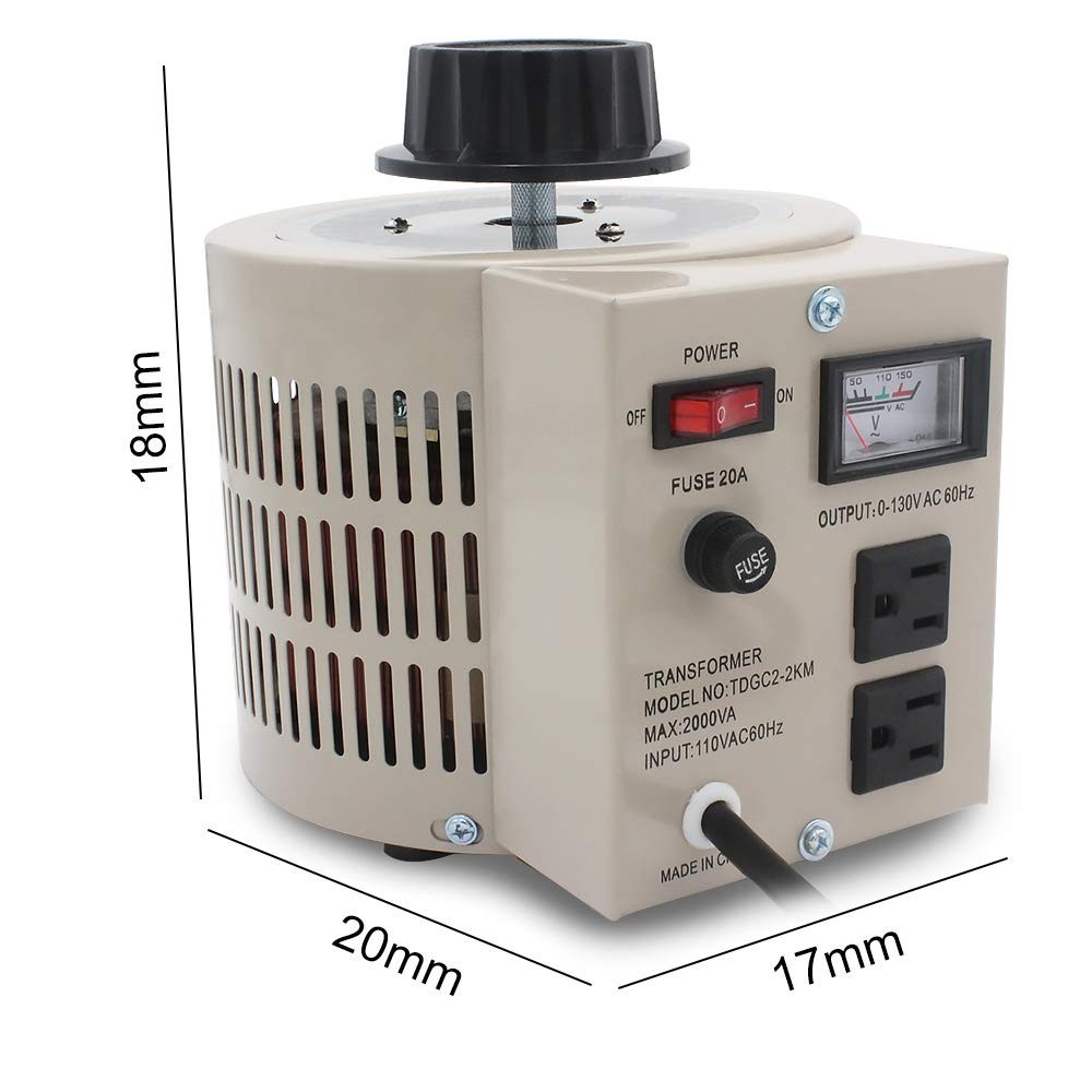 Variable Transformer Variable Voltage Regulator, 0-130V Output, 110V-120V Input,