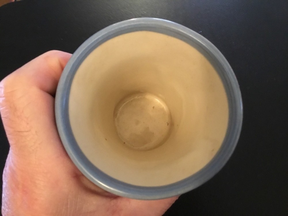 Blued Rimmed Ceramic Cup / Vase