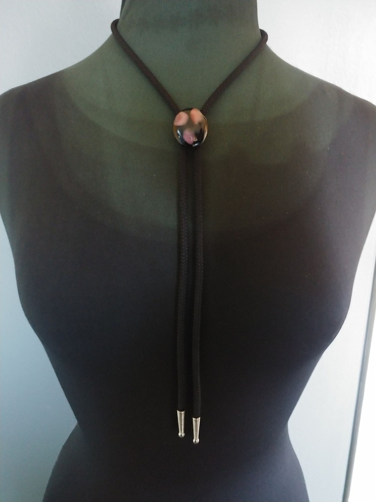 Handcrafted Art Glass Cabachon Bolo Tie
