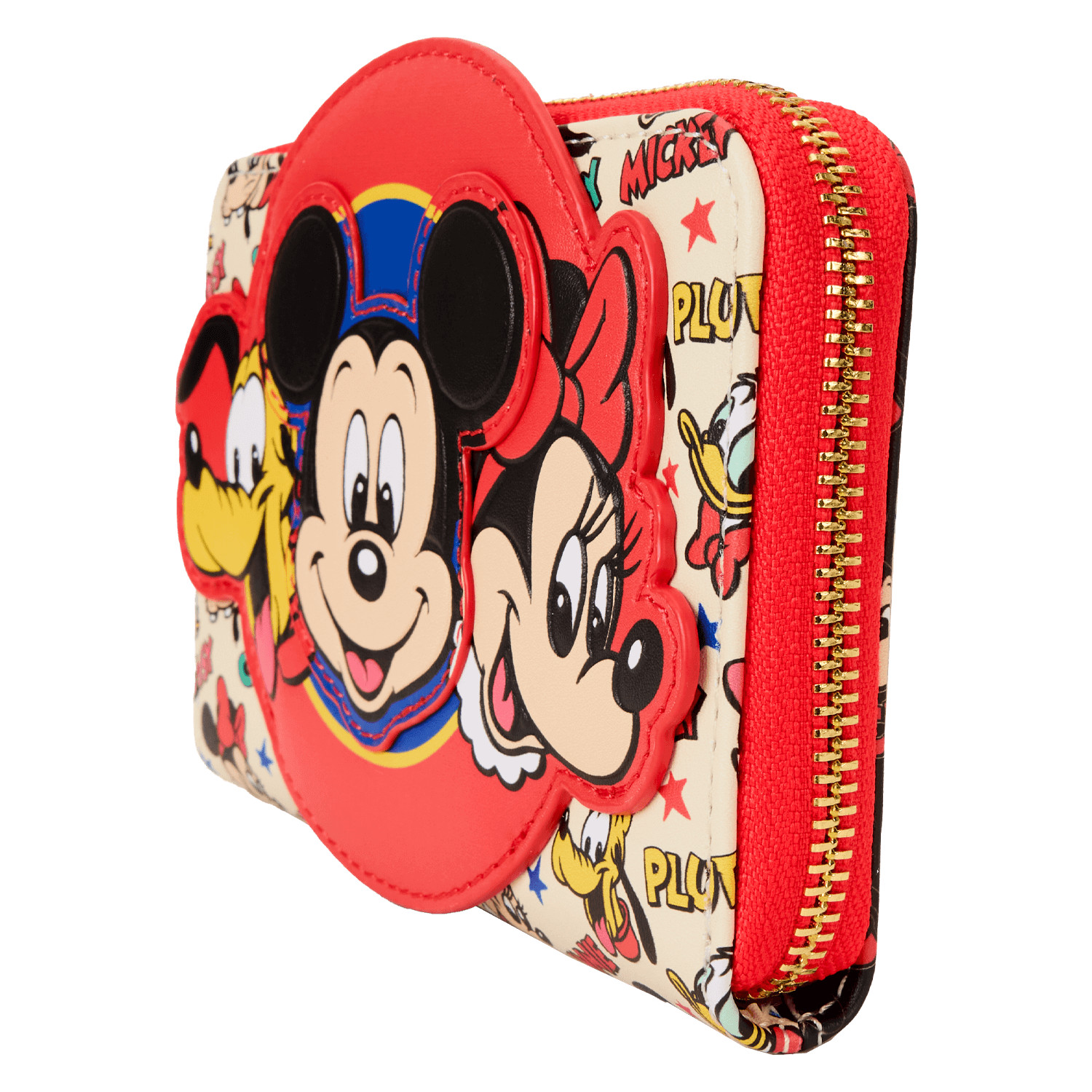 NEW Disney Loungefly Wallet Mickey & Friends Classic All-Over Print Zip Around