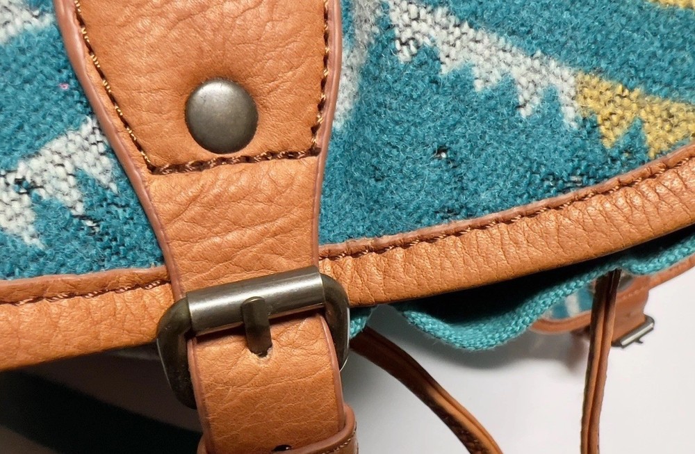 New Pendleton SUNSET PASS Southwestern TURQUOISE Drawstring Backpack Rucksack