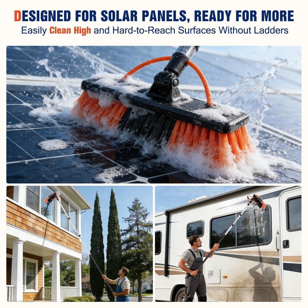 18FT Water Fed Pole Window Cleaning System & Solar Panel Cleaning Kit