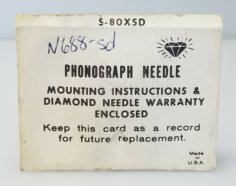 OVATION Diamond Phonograph Needle, S-80XSD, New