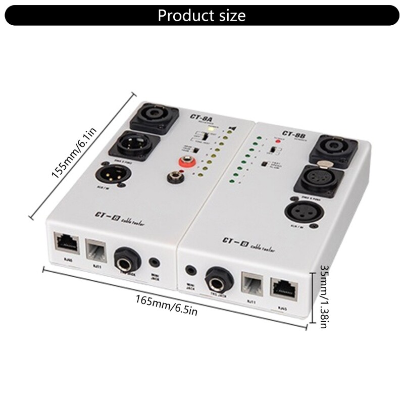 Audiotory Cable Tester Quick Fault Identification RJ45 TRS Networking