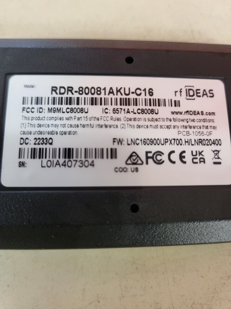 Original RF Ideas Wave ID RDR-80081AKU-C16 Plus Keystroke Access Control Reader