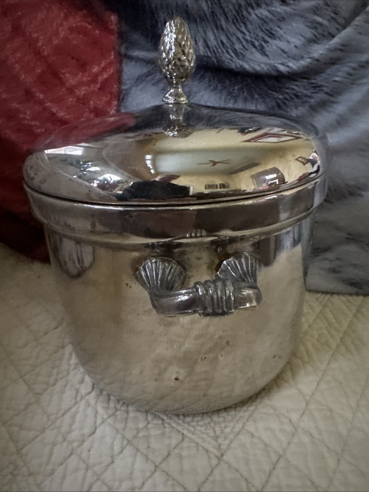 Vintage International Silver Co Silver Plated Ice Bucket Cooler Pineapple Top
