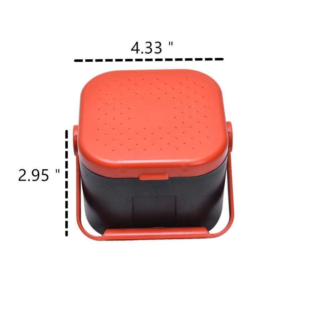 Comsnows 2PCS Worm Bait Holder, Storage Box, Black, Red