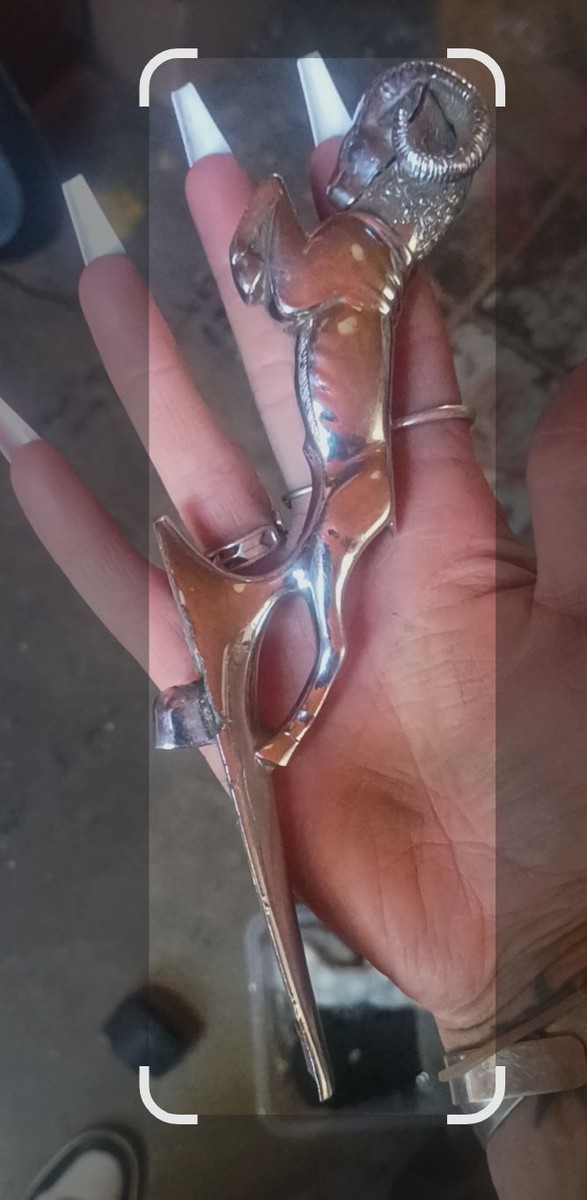 Vintage Ram Head Brass Door Handle Pull