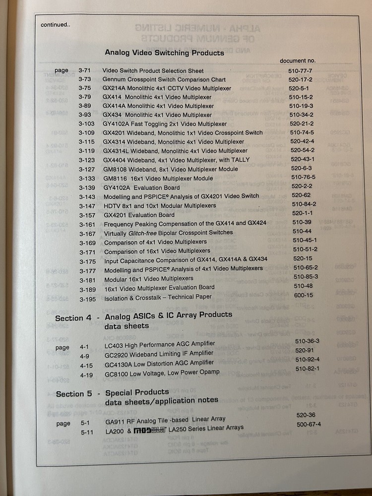 Gennum Corporation Data Book 1994