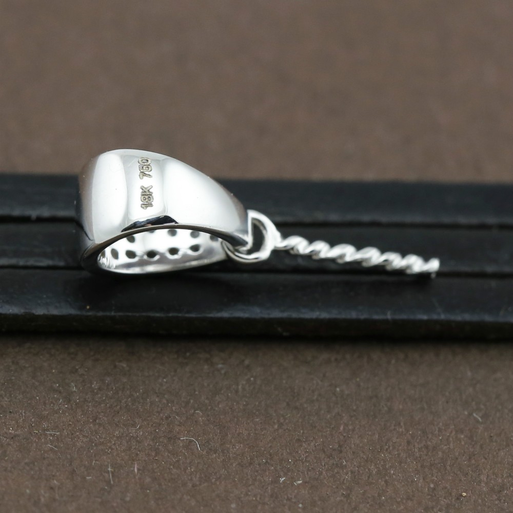 Genuine 18CT Solid White Gold & Genuine Diamonds Bail with Screwed Pin