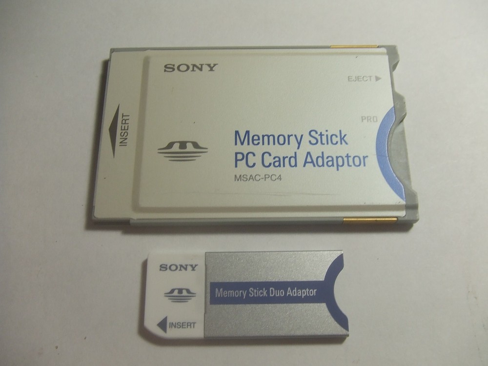 Sony Memory Stick PC Card Adapter MSAC-PC4 w. Memory stick duo adapter