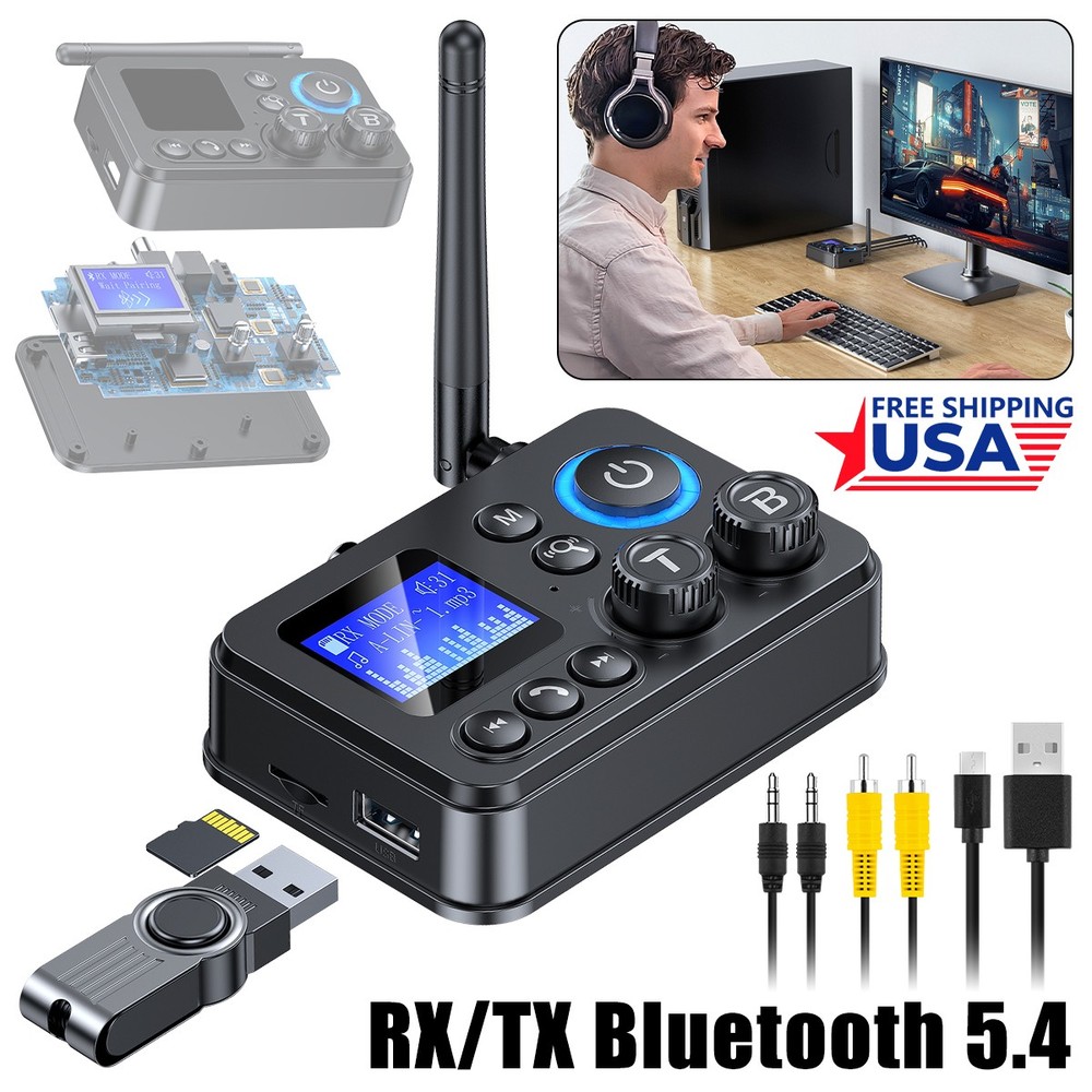 Bluetooth 5.3 Transmitter Receiver 3.5mm AUX RCA / TV Home Stereo Audio Adapter