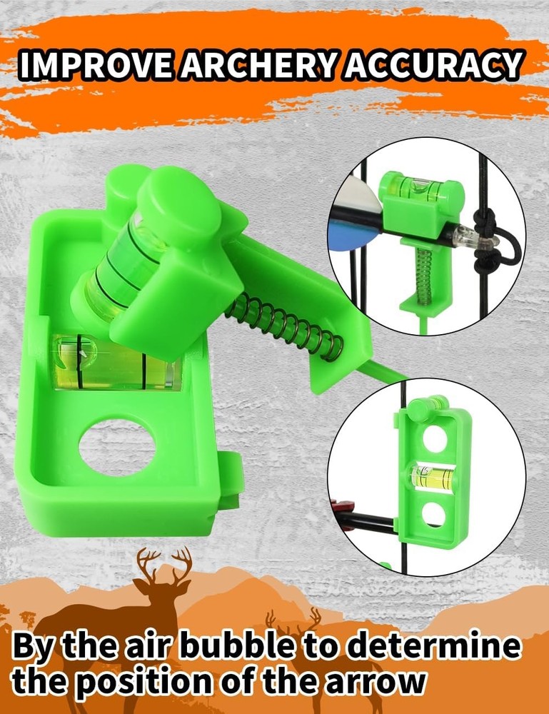 THREE ARCHERS Archery Bow Tuning and Mounting String Level Combo Kit Green