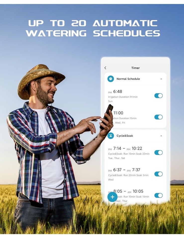 RAINPOINT WiFi Water Timer, Brass Inlet Smart Hose Faucet Timer, Automatic Irrig