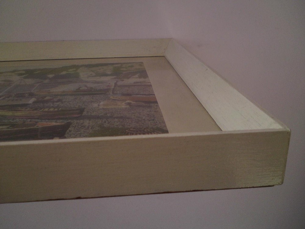 Framed Embroidery Needlework / Wool-work Picture - Beer Harbour, Seaton Devon