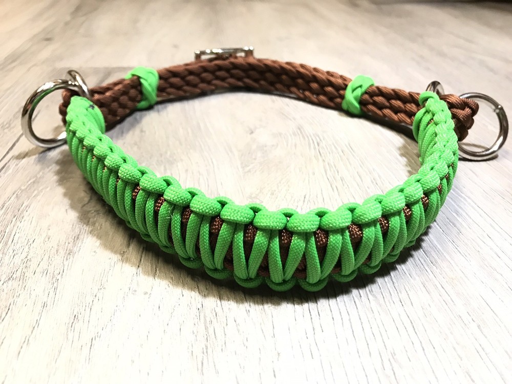 side pull hackamore attachment with a whoa neon green and brown...mini to draft