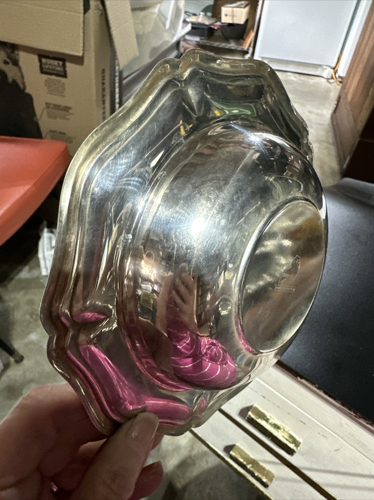 1984 Sheridan Taunton Silversmiths Serving Dish Bowl Lion Seniors Doubles 7"