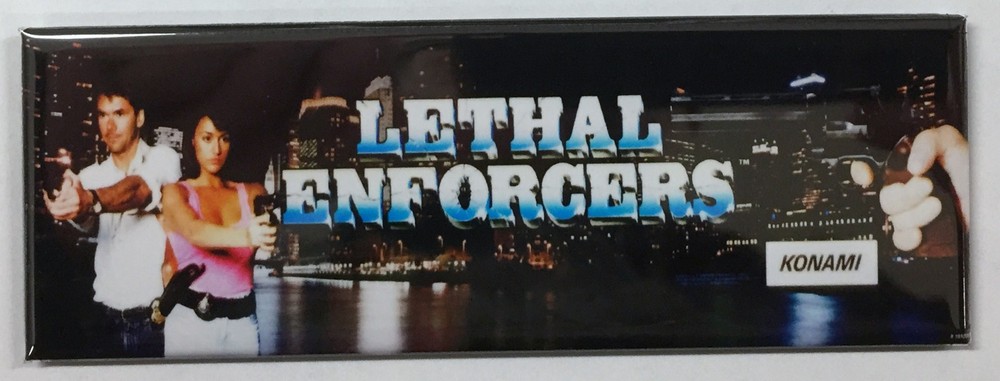 Lethal Enforcers Arcade Game Marquee Fridge Magnet