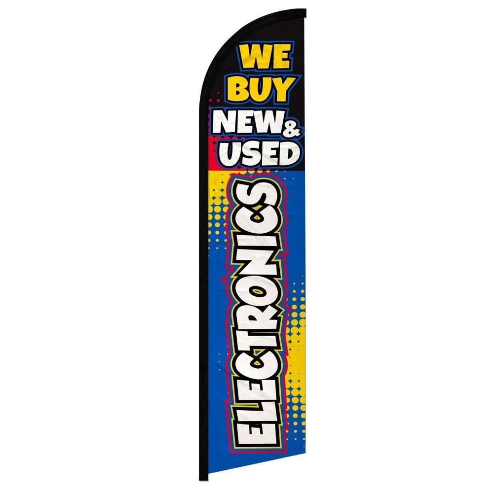 We Buy New & Used Electronics Windless Advertising Swooper Flag Electronics