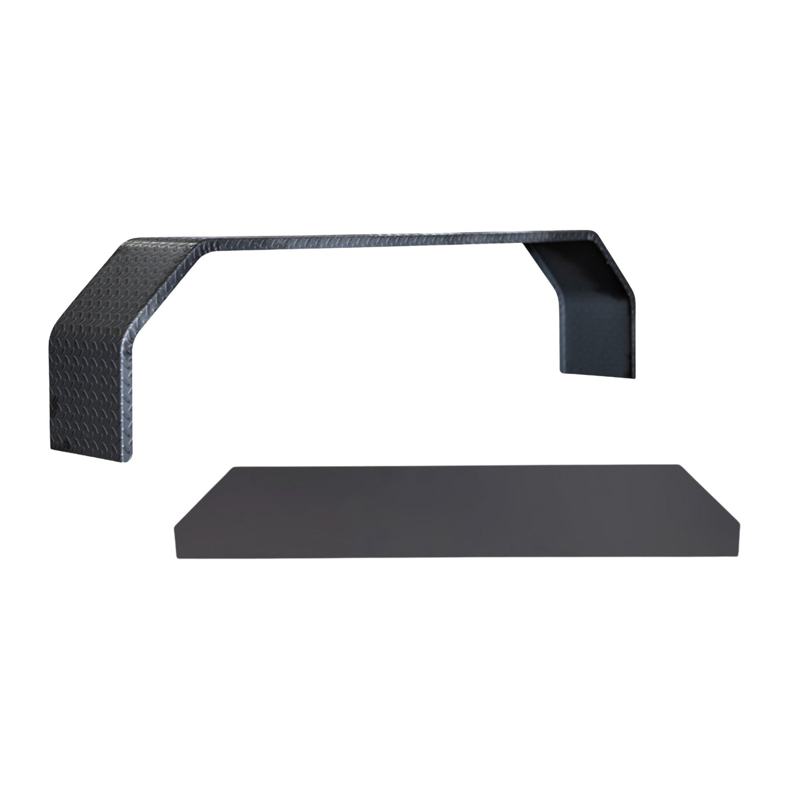 Tandem Axle 10x72 Steel Tread Plate Double Broke Trailer Fender Kit